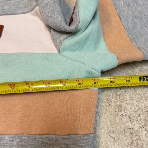 Wanakome Women’s Betty Quarter Zip Gray Mint ColorBlock Sweatshirt Size Large - Picture 9 of 11